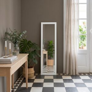 Espejo 40 x 130 cm Madera Blanco