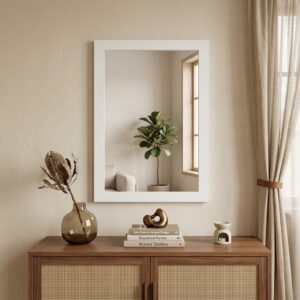 Espejo 48 x 68 cm Madera Blanco