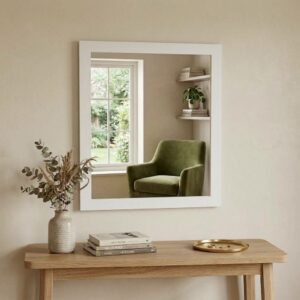 Espejo 58 x 68 cm Madera Blanco